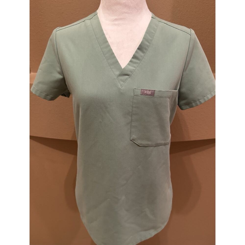FIGS Catarina One Pocket Scrub Green Top Women’s XXS